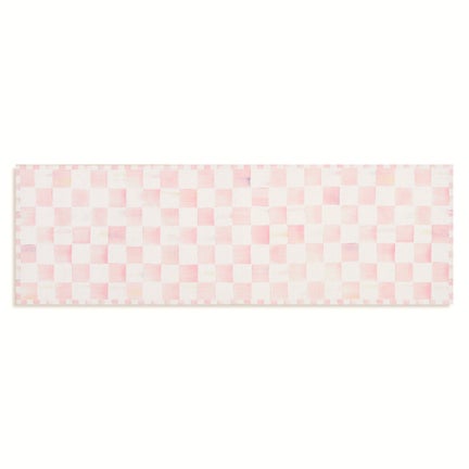 Rosy Checkered 2'6" x 8' Washable Runner