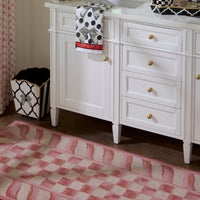 Rosy Checkered Washable Rug