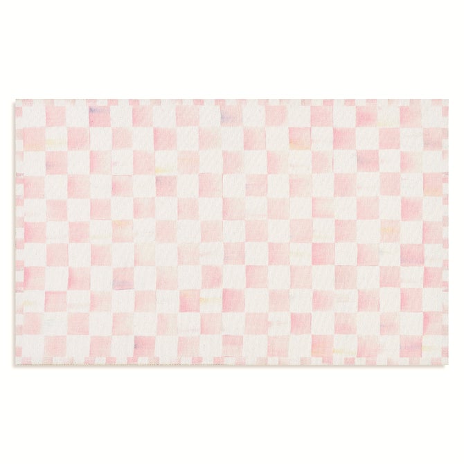 Rosy Checkered Washable Rug image number 3