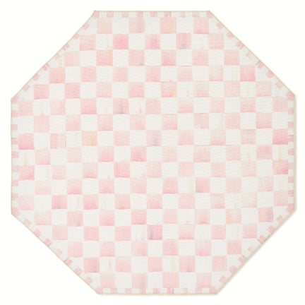 Rosy Checkered 6' Octagon Washable Rug