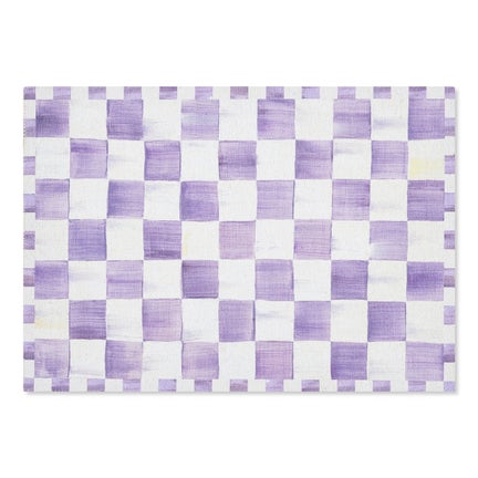 Violet Checkered 2' x 3' Washable Rug