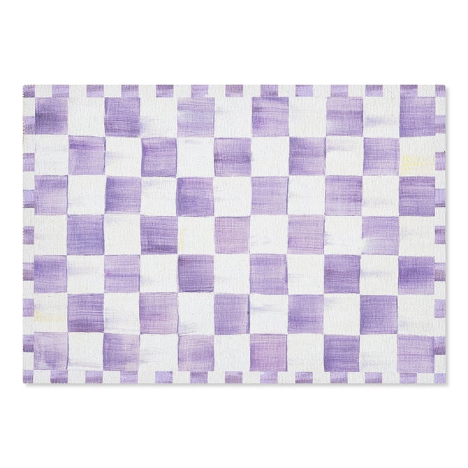 Violet Checkered 2' x 3' Washable Rug image number 0