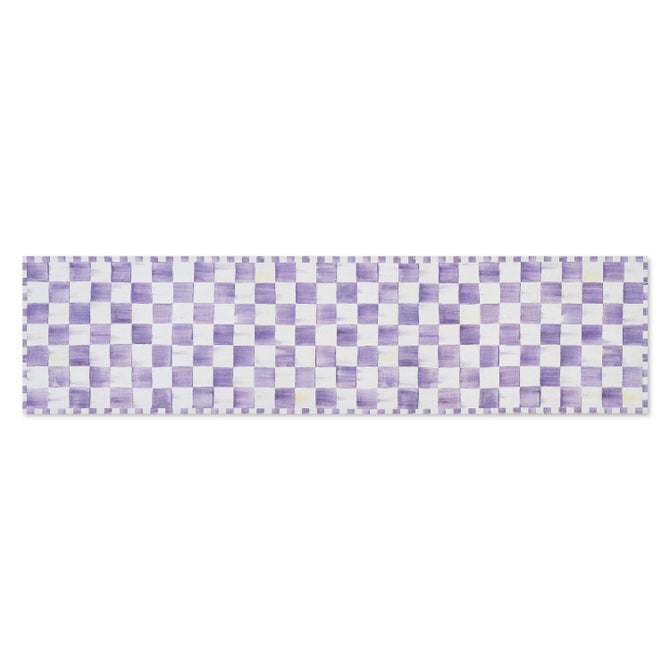 Violet Checkered 2'6" x 10' Washable Runner image number 0