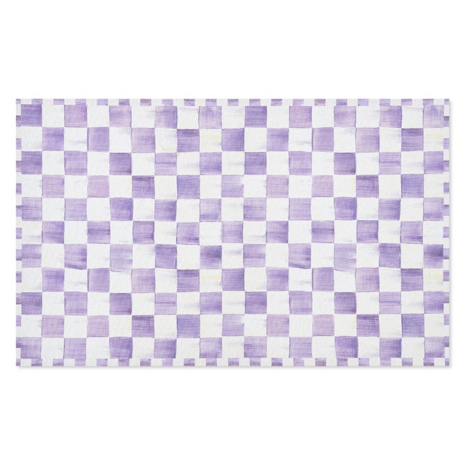 Violet Checkered 3' x 5' Washable Rug image number 0
