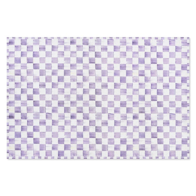 Violet Checkered 5' x 7'6" Washable Rug image number 0