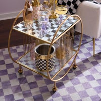 Violet Checkered 8' x 10' Washable Rug