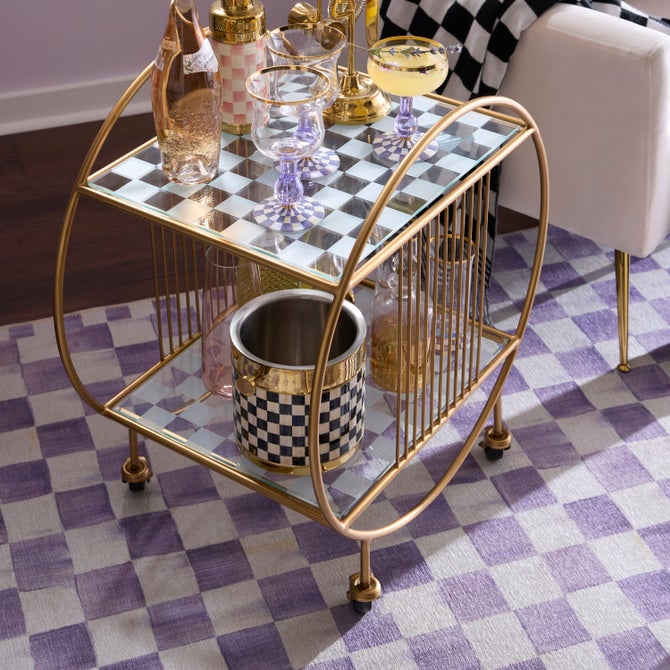 Violet Checkered 8' x 10' Washable Rug image number 2