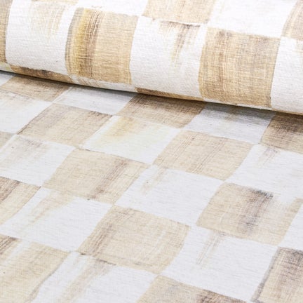 Mocha Checkered 2'6" x 8' Washable Runner