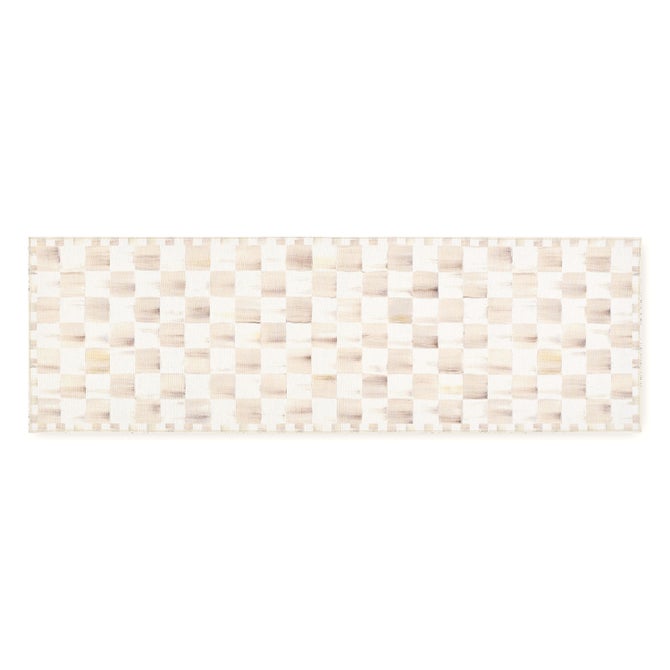 Mocha Checkered Washable Rug image number 1