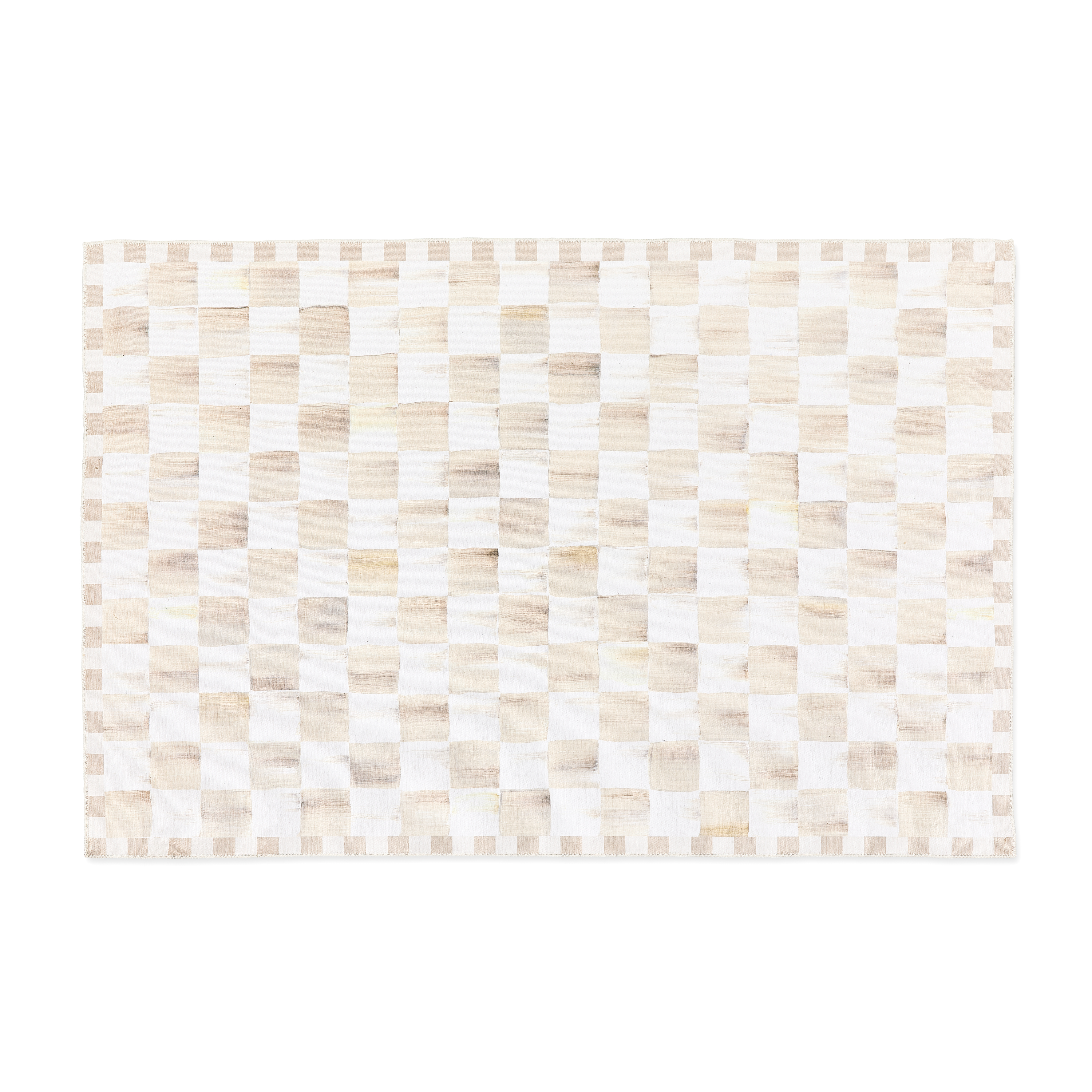 MacKenzie-Childs Mocha Check 3' x 5' Washable Rug