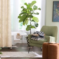 Mocha Checkered 8' x 10' Washable Rug