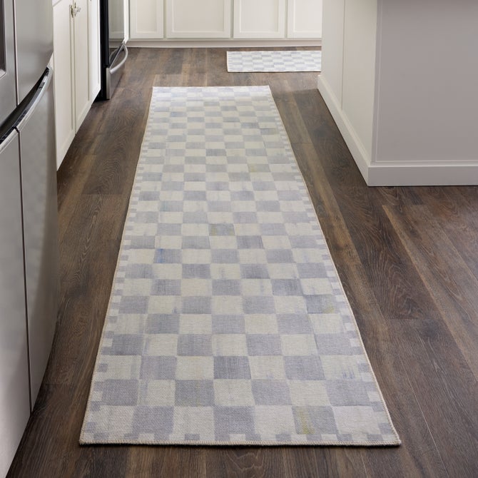 Sterling Checkered 2'6" x 10' Washable Runner image number 1