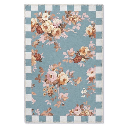 Slate Wild Rose 2' x 3' Washable Rug