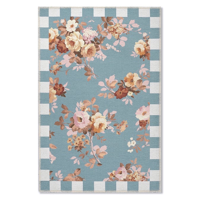 Slate Wild Rose 2' x 3' Washable Rug image number 0