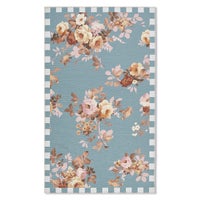 Slate Wild Rose 3' x 5' Washable Rug