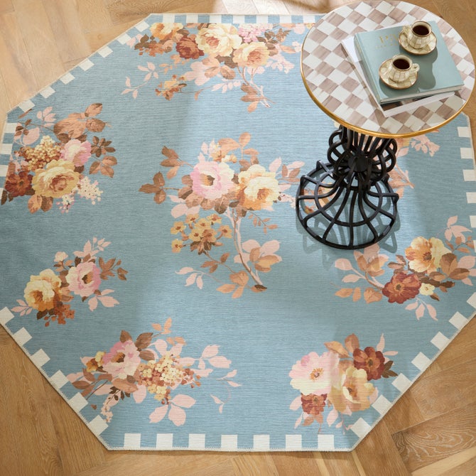 Slate Wild Rose 6' Octagon Washable Rug image number 1