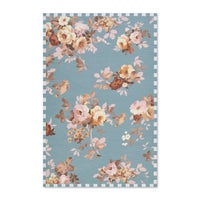 Slate Wild Rose 5' x 7'6" Washable Rug