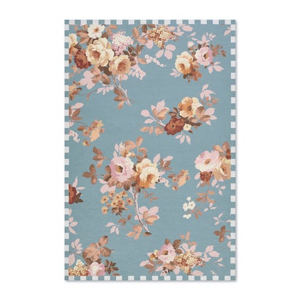 Slate Wild Rose 5' x 7'6" Washable Rug