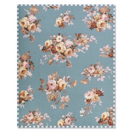 Slate Wild Rose 8' x 10' Washable Rug