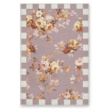 Taupe Wild Rose 2' x 3' Washable Rug