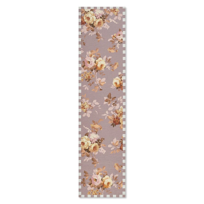 Taupe Wild Rose 2'6" x 10' Washable Runner image number 0
