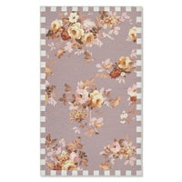 Taupe Wild Rose 3' x 5' Washable Rug