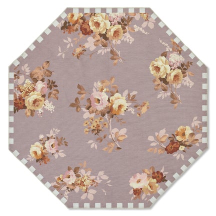 Taupe Wild Rose 6' Octagon Washable Rug