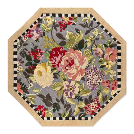 Tudor Rose 6' Octagon Washable Rug
