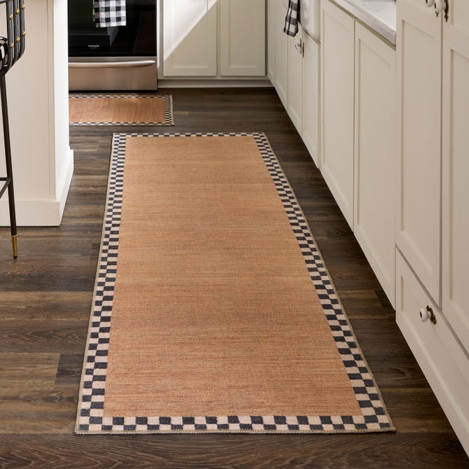 Naturals Check 2'6" x 8' Washable Runner image number 1