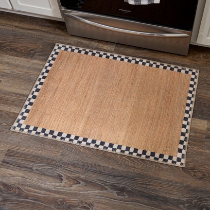 Naturals Check 3' x 5' Washable Rug
