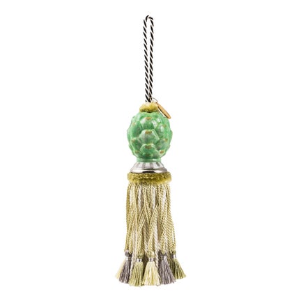 Cerulean Blue Ceramic Bird Tassel