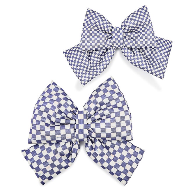 Violet Check Medium Bow image number 1
