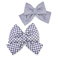 Violet Check Small Bow
