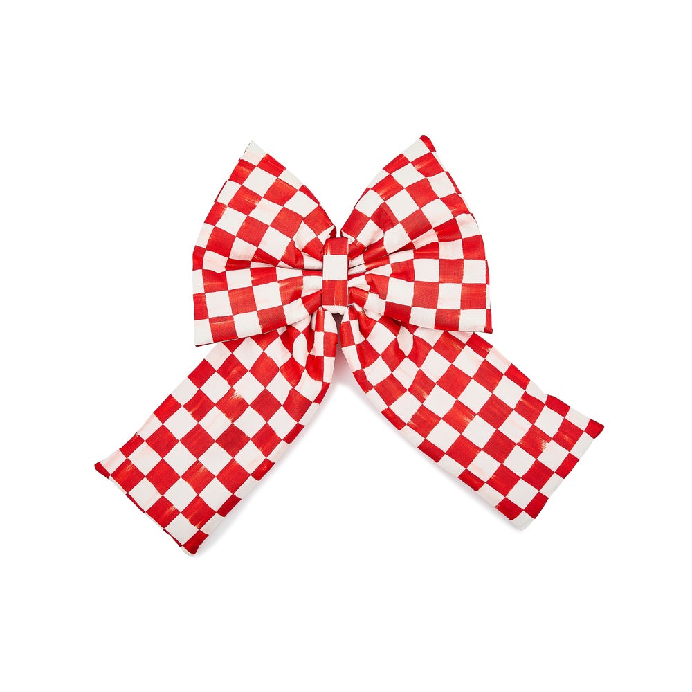 Red Check Large Bow mackenzie-childs Panama imagen 1