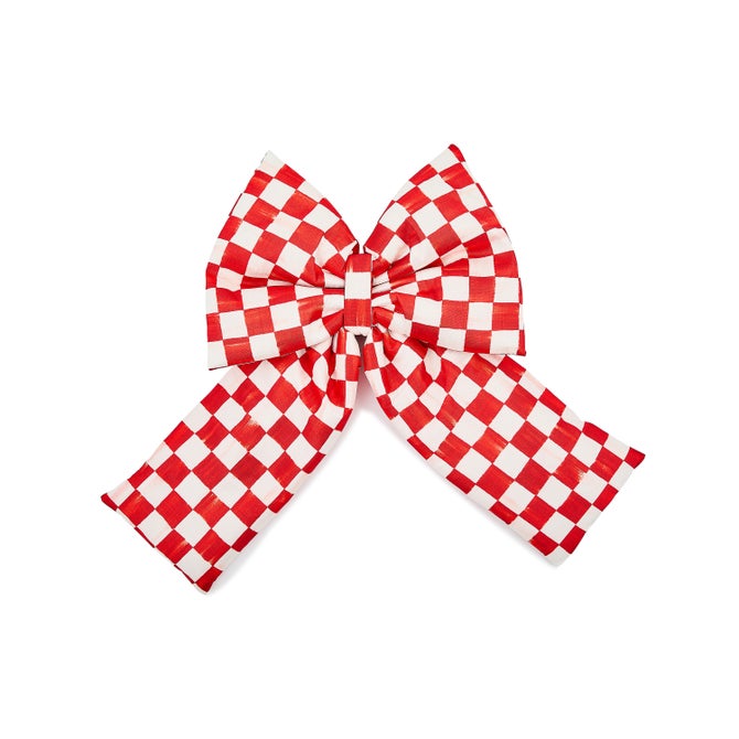 Red Check Large Bow image number 0
