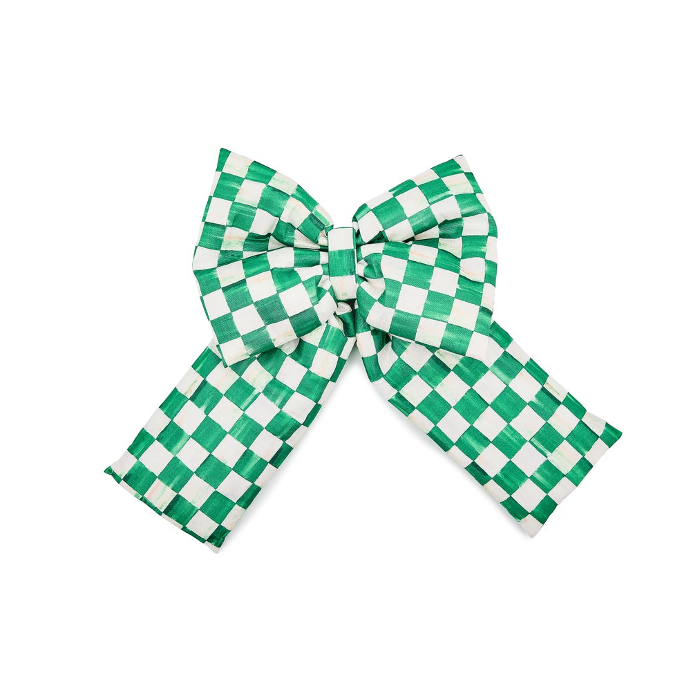 Green Check Large Bow mackenzie-childs Panama imagen 1
