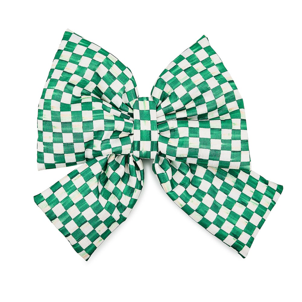 Green Check Medium Bow mackenzie-childs Panama imagen 1 Green Check Medium Bow mackenzie-childs Panama imagen 1