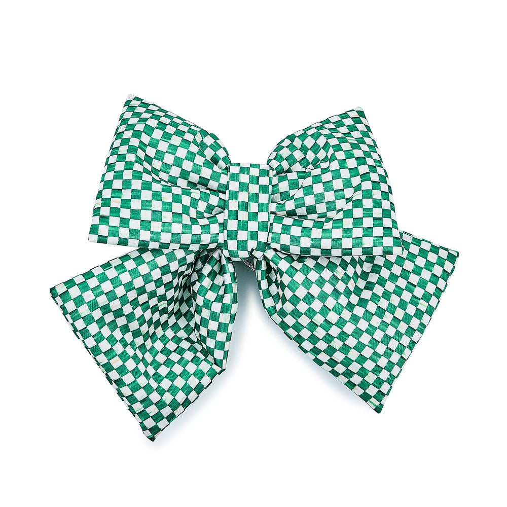 Green Check Small Bow mackenzie-childs Panama imagen 1 Green Check Small Bow mackenzie-childs Panama imagen 1