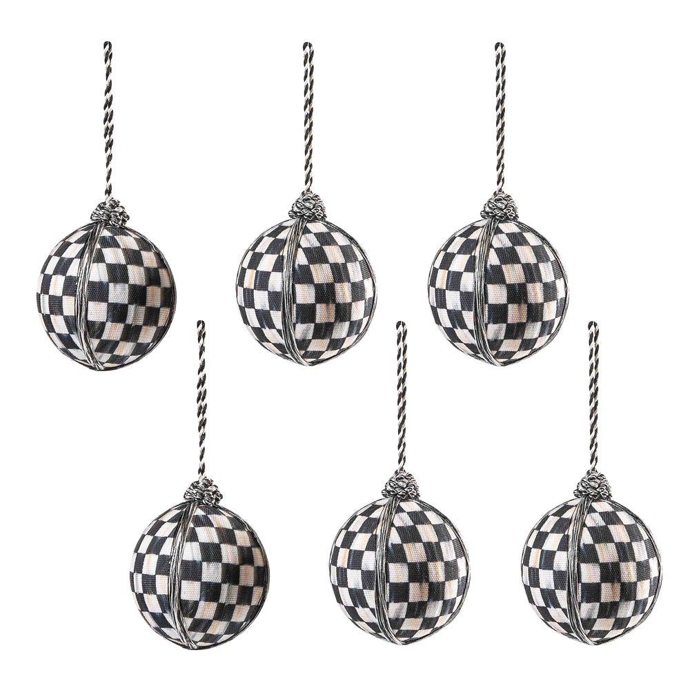 Courtly Check Medium Ball Ornaments, Set of 6 mackenzie-childs Panama imagen 1