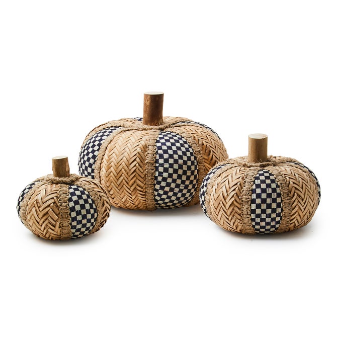 Courtly Rattan Pumpkins, Set of 3 image number 0