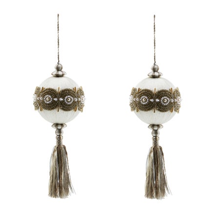 Crystal Palace Pearl 5" Ball Tassels, Set of 2