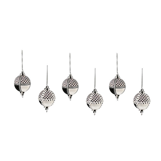 Courtly Patchwork Fabric Ball Ornaments, Set of 6 image number 0