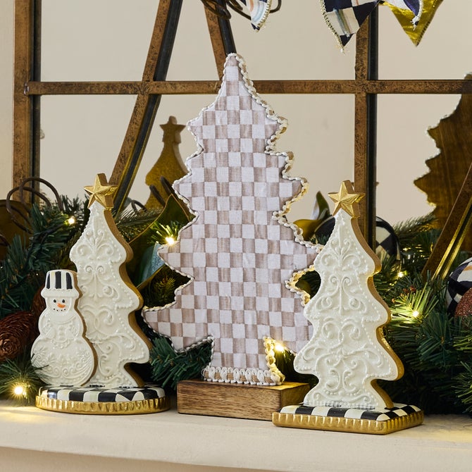 Mocha Check Forest Trees, Set of 2 image number 1