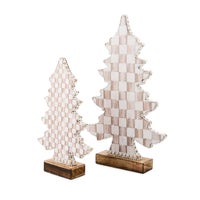 Mocha Check Forest Trees, Set of 2