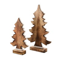 Mocha Check Forest Trees, Set of 2