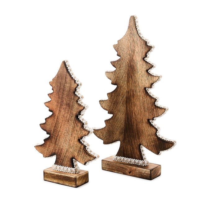 Mocha Check Forest Trees, Set of 2 image number 3