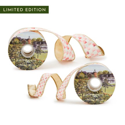 Rosy Check Ribbon, Set of 2
