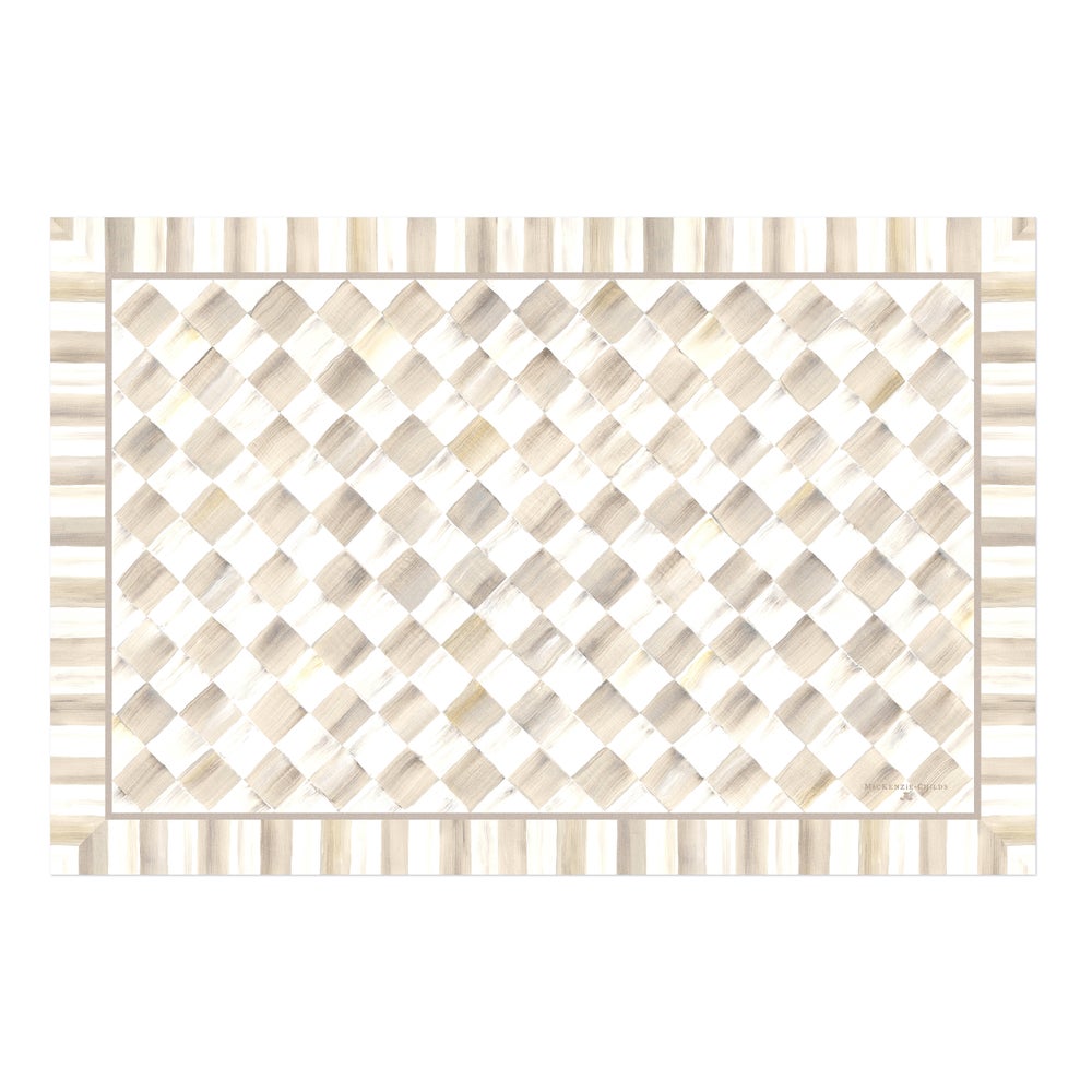 Check Floor Mat - Mocha Check, 2' x 3' mackenzie-childs Panama imagen 1