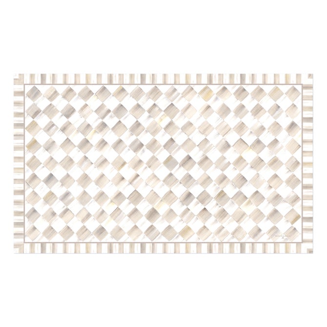 Mocha Check 3' x 5' Floor Mat image number 0