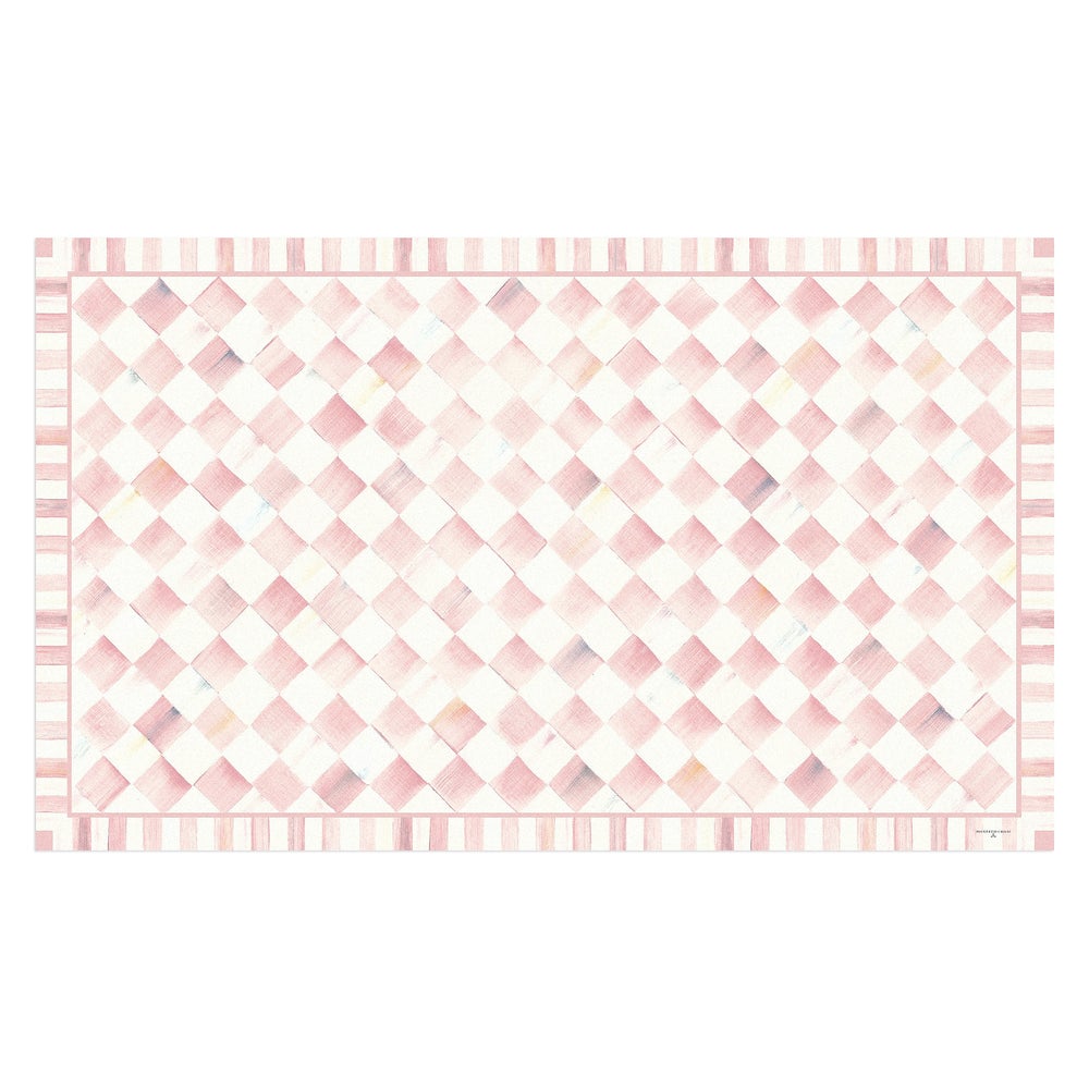 Check Floor Mat - Rosy Check, 3' x 5' mackenzie-childs Panama imagen 1